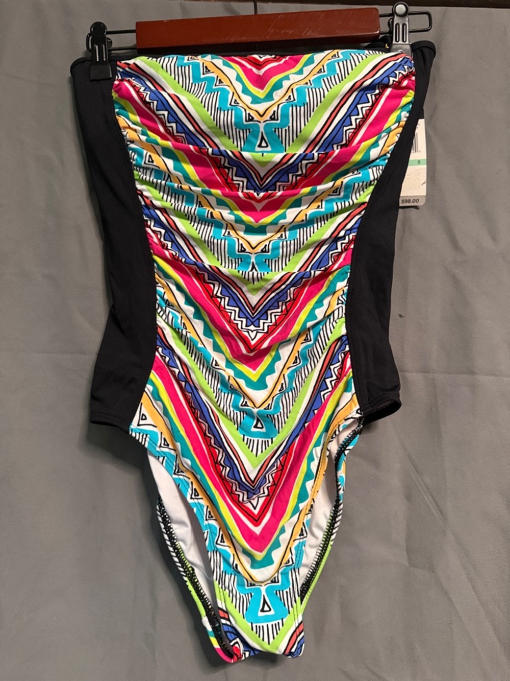Anne Cole Women’s Bright Multi Colored Lace One-Piece Swimsuit